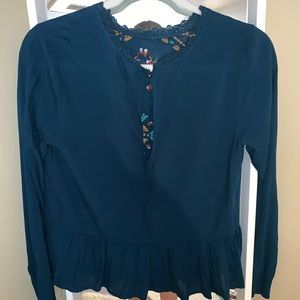 Green embroider shirt
